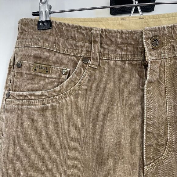 Kühl Brown Vintage Patina Dye Out Door Mid-Rise Straight Leg Jeans Size 32x30 - Picture 2 of 7